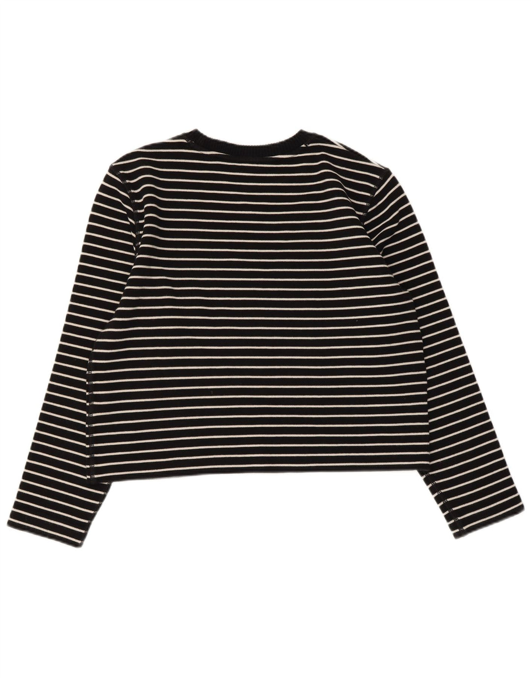 Massimo Dutti Top da donna a maniche lunghe UK 14 Cotone a righe nere medie
