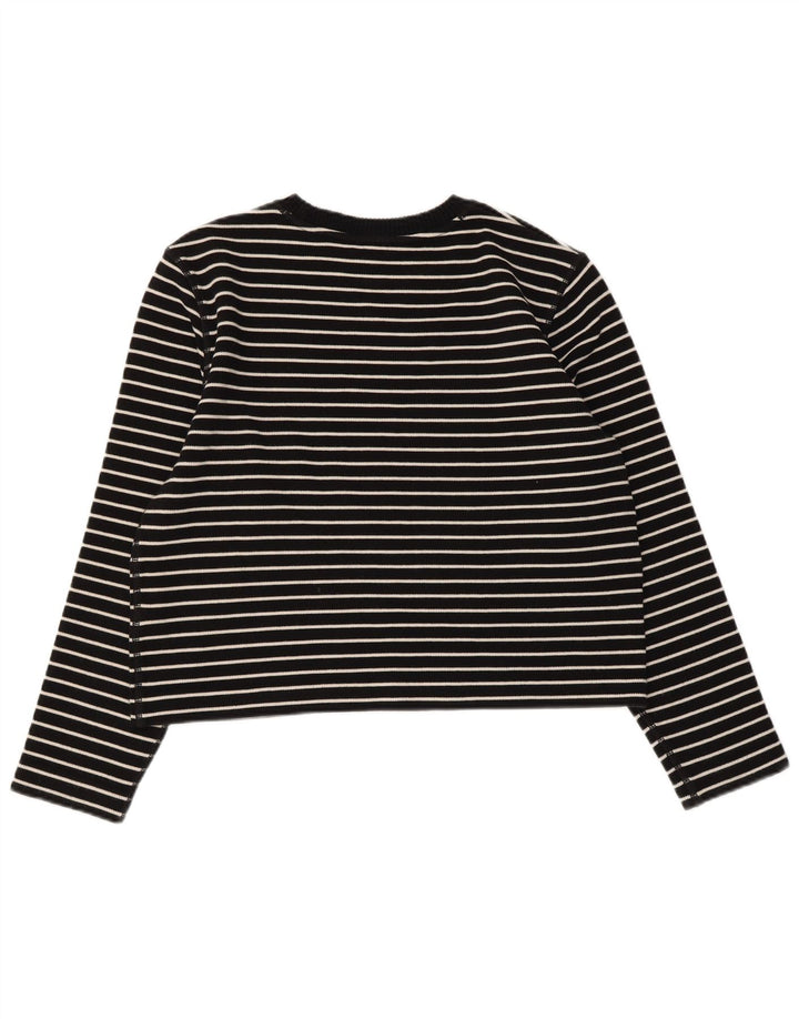 Massimo Dutti Top da donna a maniche lunghe UK 14 Cotone a righe nere medie