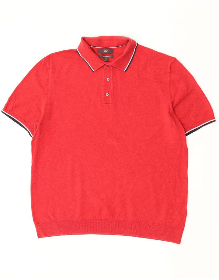 Marks & Spencer Maglione da uomo con collo alto a righe rosse grandi
