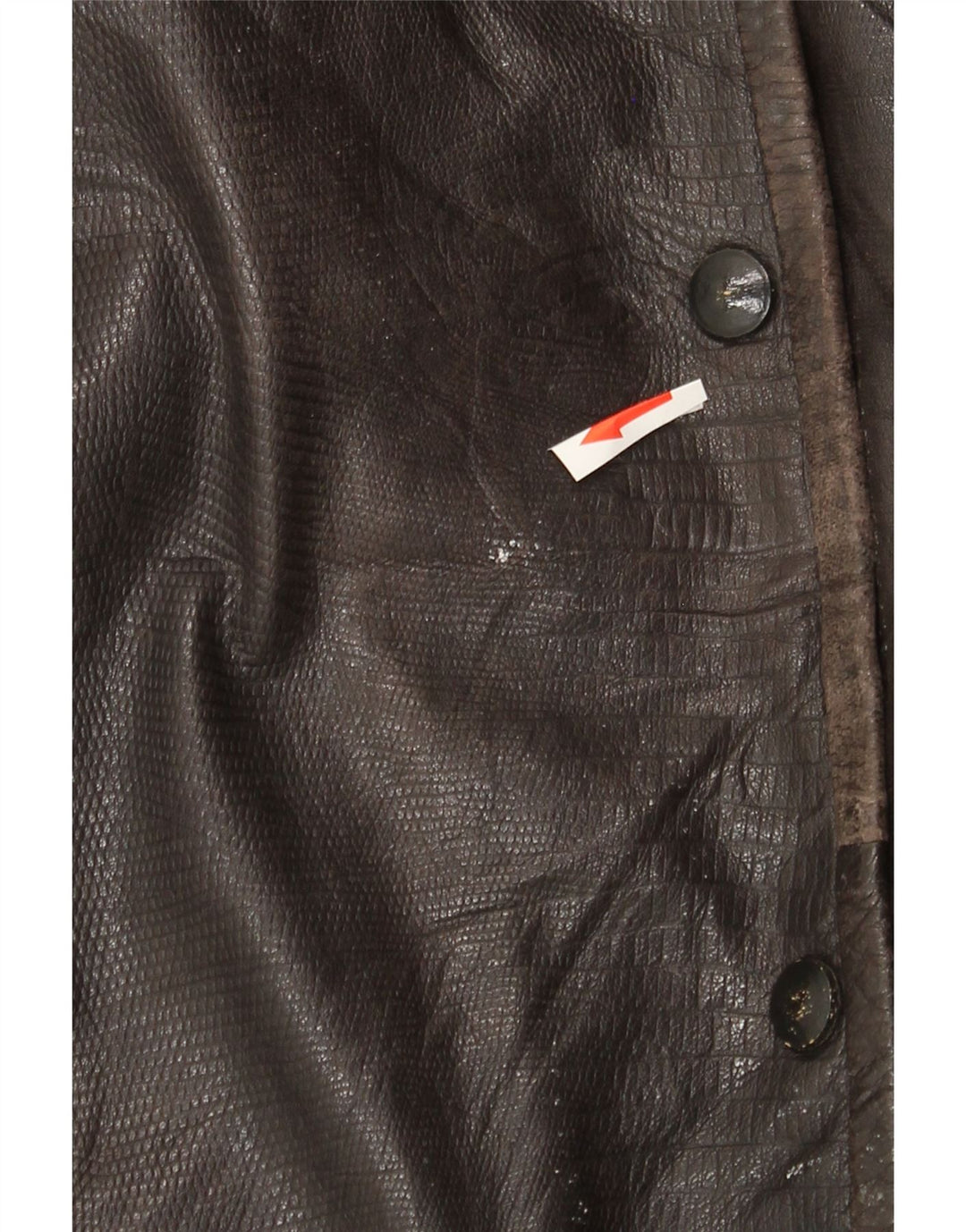 Giacca in pelle oversize da donna vintage EU 44 XL in pelle marrone