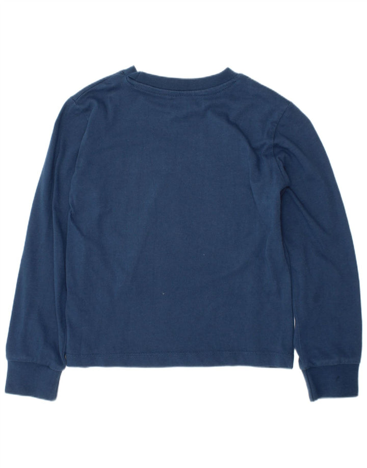 Top grafico da ragazzo DKNY a maniche lunghe 5-6 anni in cotone blu navy