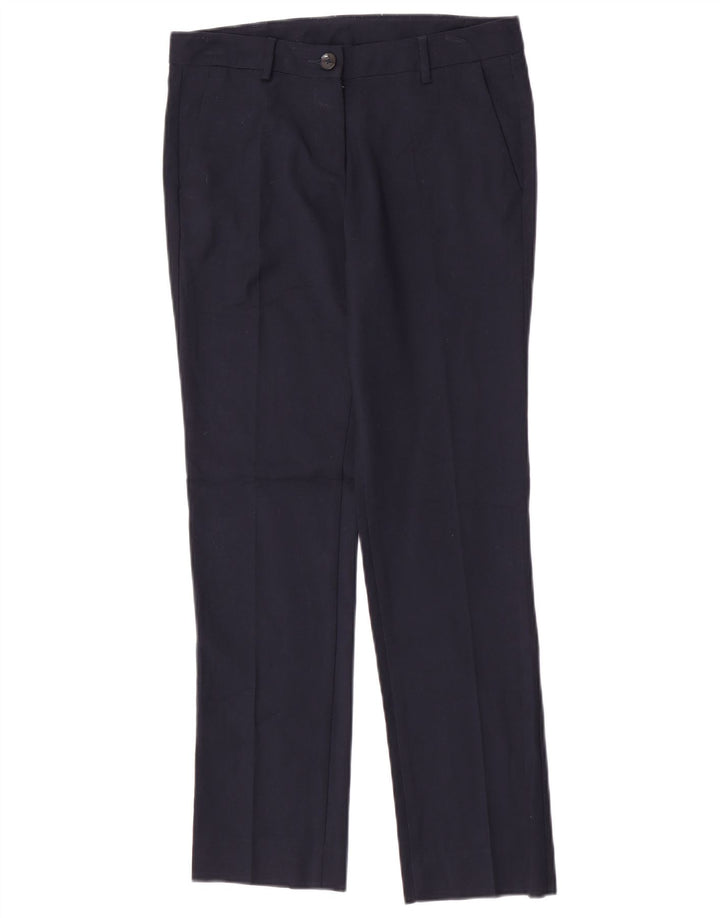 Pantaloni chino dritti da donna Benetton UK 8 Small W28 L29 Blu Navy