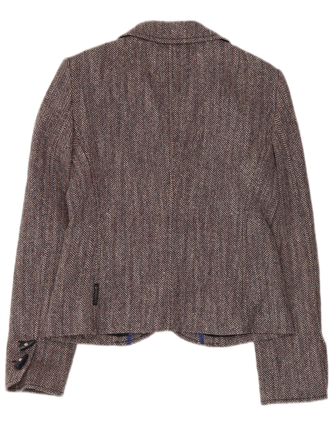 ARMANI JEANS Giacca Blazer da Donna a 4 Bottoni IT 42 Grigio Medio a Spina di Pesce