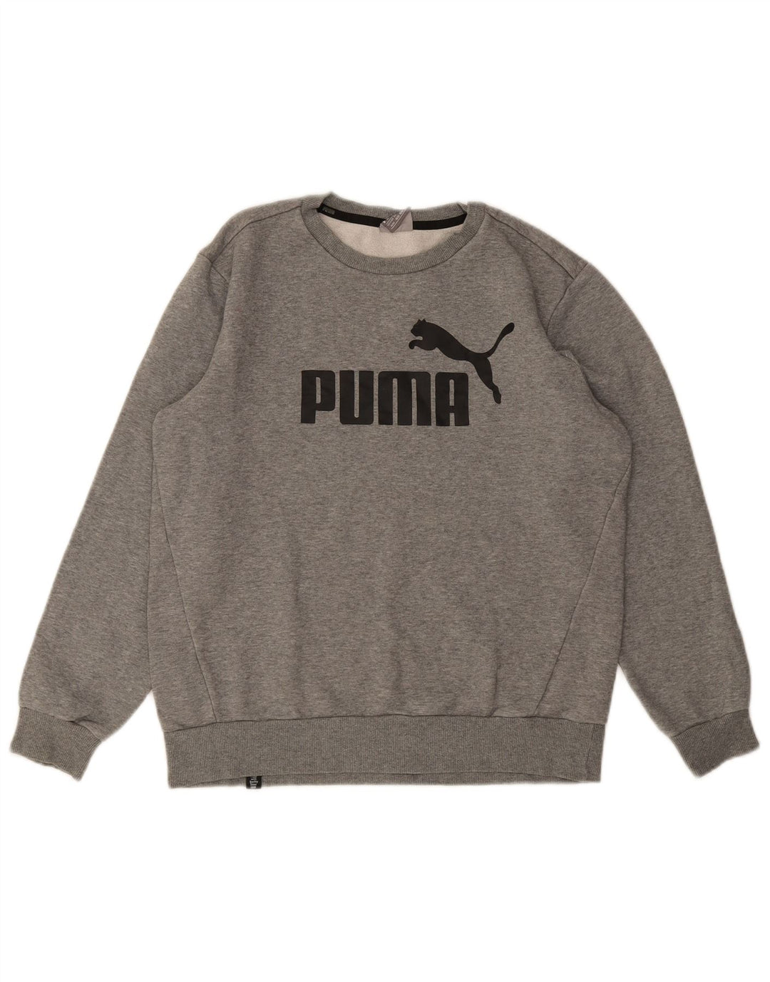 Felpa grafica da uomo PUMA in cotone grigio medio screziato