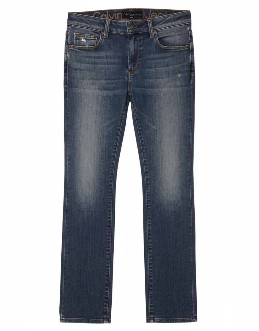 Jeans slim da donna Calvin Klein W27 L34 cotone blu