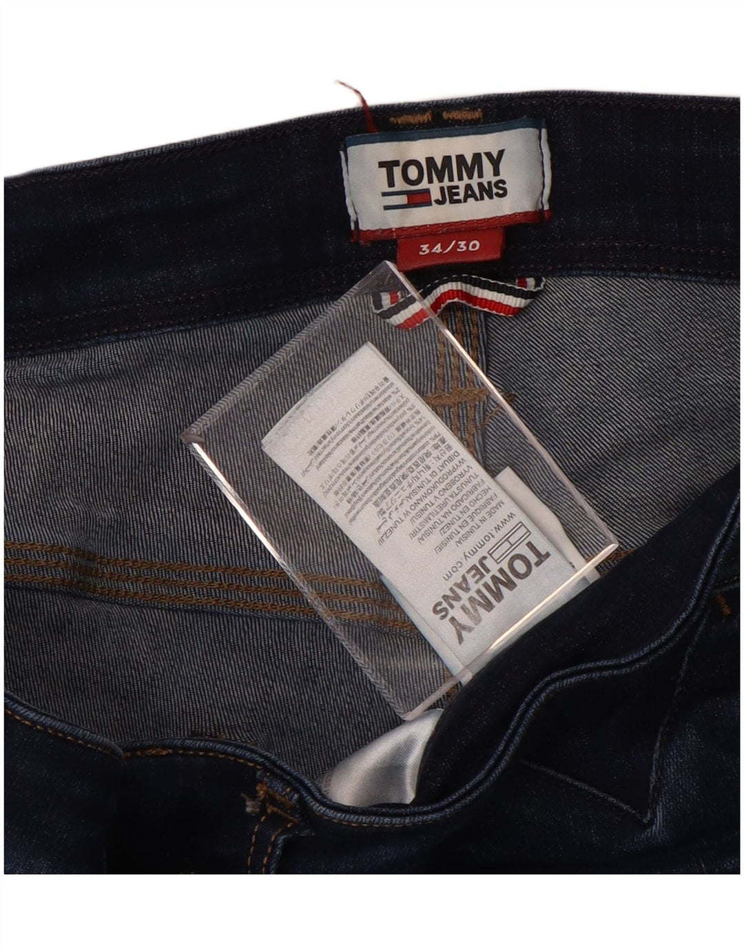 TOMMY HILFIGER Jeans bootcut da donna W34 L30 cotone blu navy