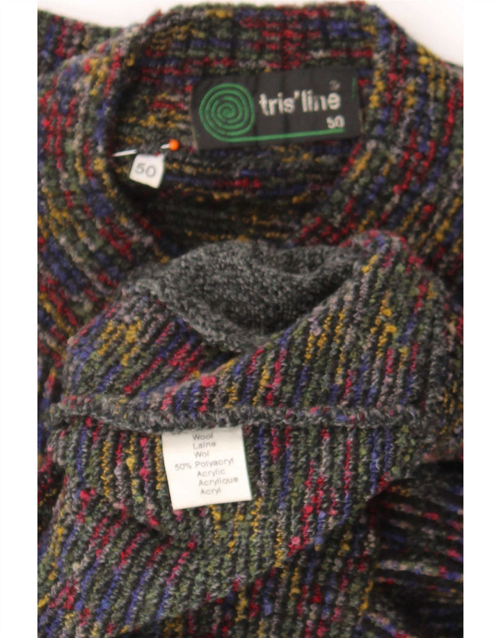 Maglione Cardigan Uomo Tris Line IT 50 Lana geometrica multicolore medio