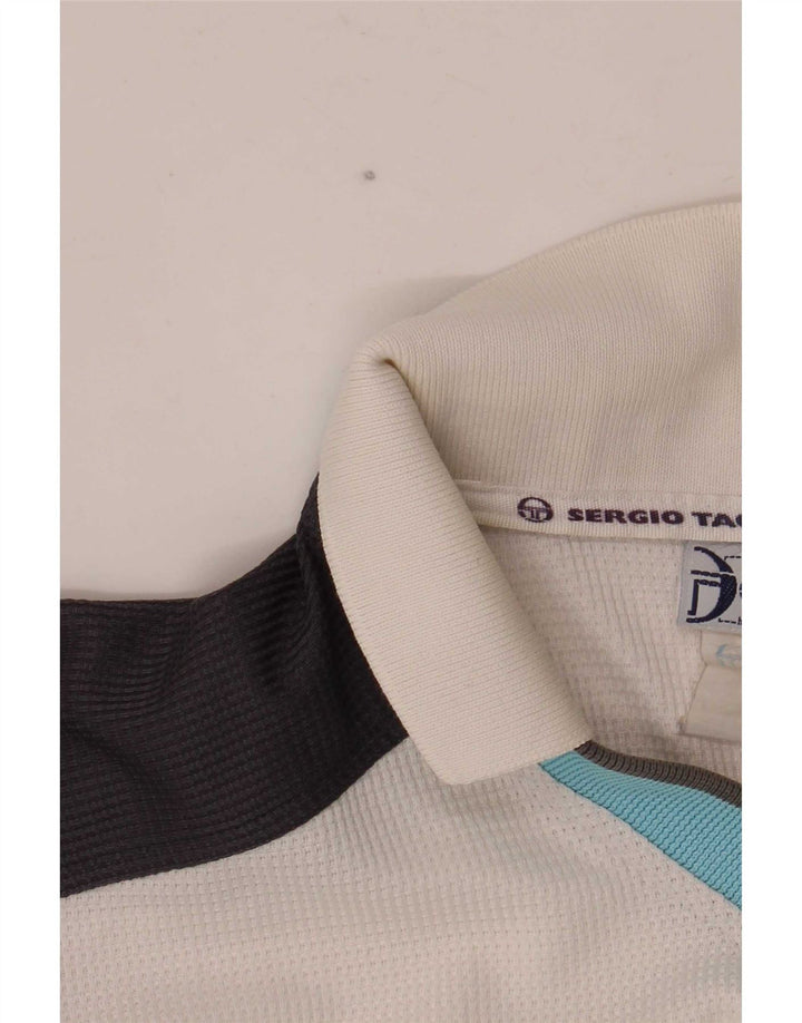 Polo da uomo Sergio Tacchini color block bianco medio
