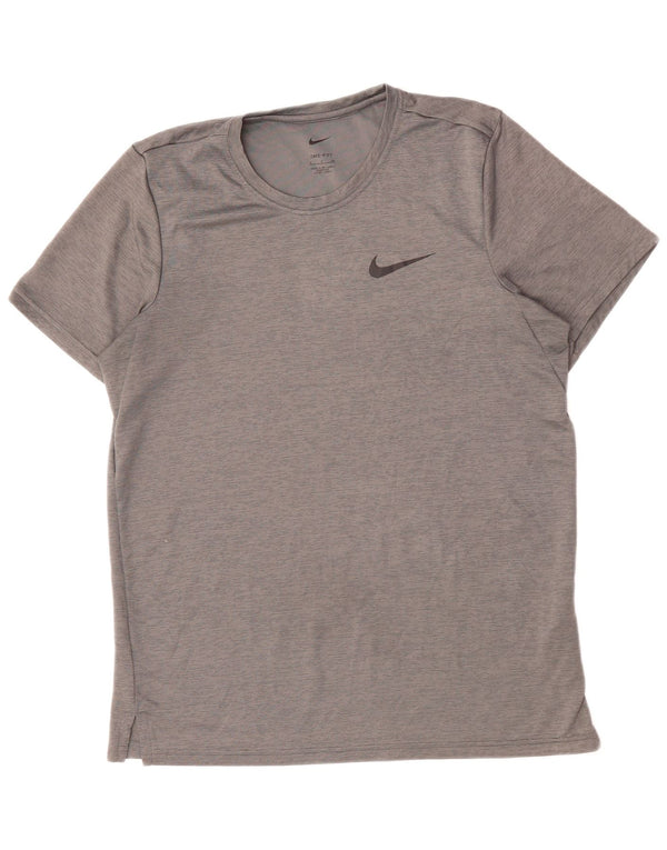 T-shirt NIKE da uomo Dri Fit Top piccola in poliestere grigio