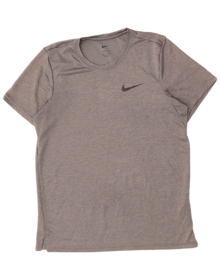 T-shirt NIKE da uomo Dri Fit Top piccola in poliestere grigio