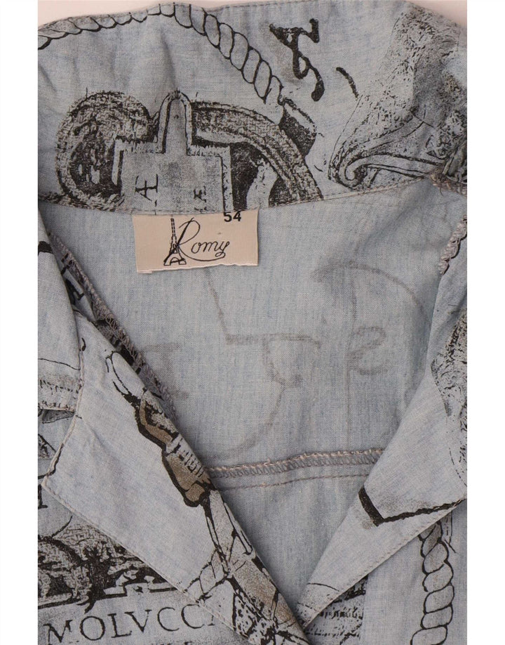 Abito a trapezio grafico da donna Romy IT 54 3XL Blu