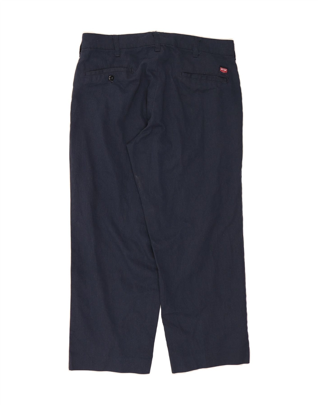 RED KAP Mens Loose Fit Cropped Trousers W33 L26 Navy Blue Polyester Vintage Red Kap and Second-Hand Red Kap from Messina Hembry 