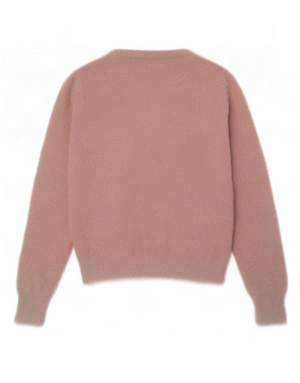 Guess Maglione corto con scollo a barca da donna UK 12 Rosa medio