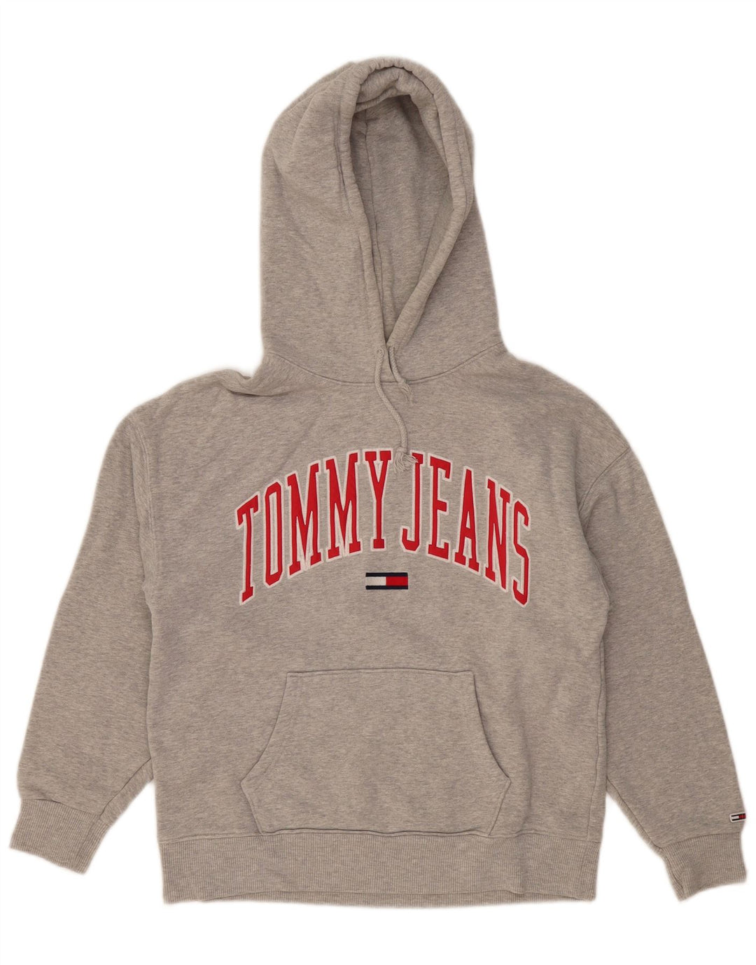 TOMMY HILFIGER Maglione con cappuccio grafico da uomo piccolo in cotone grigio