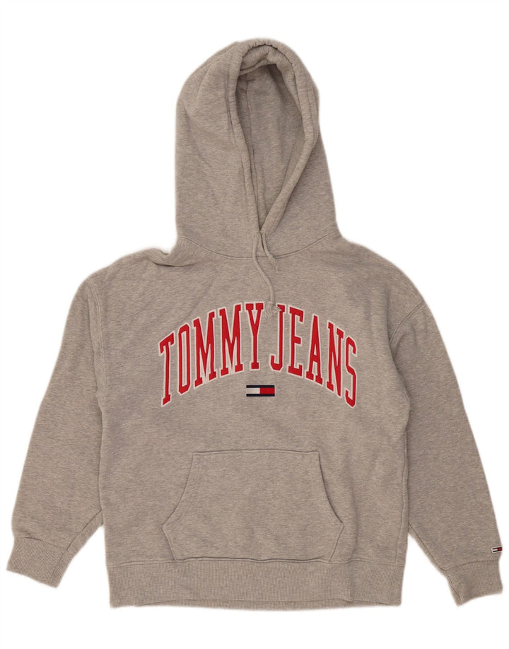 TOMMY HILFIGER Maglione con cappuccio grafico da uomo piccolo in cotone grigio
