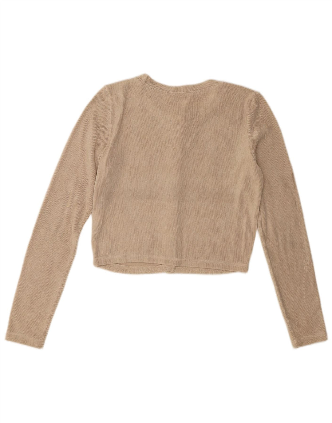 Maglione cardigan corto da donna Zara UK 10 piccolo poliestere beige