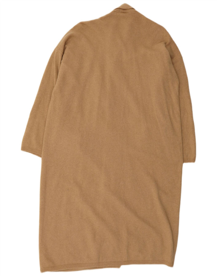 Maglione cardigan aperto lungo da donna Benetton UK 16 Large Beige Lana