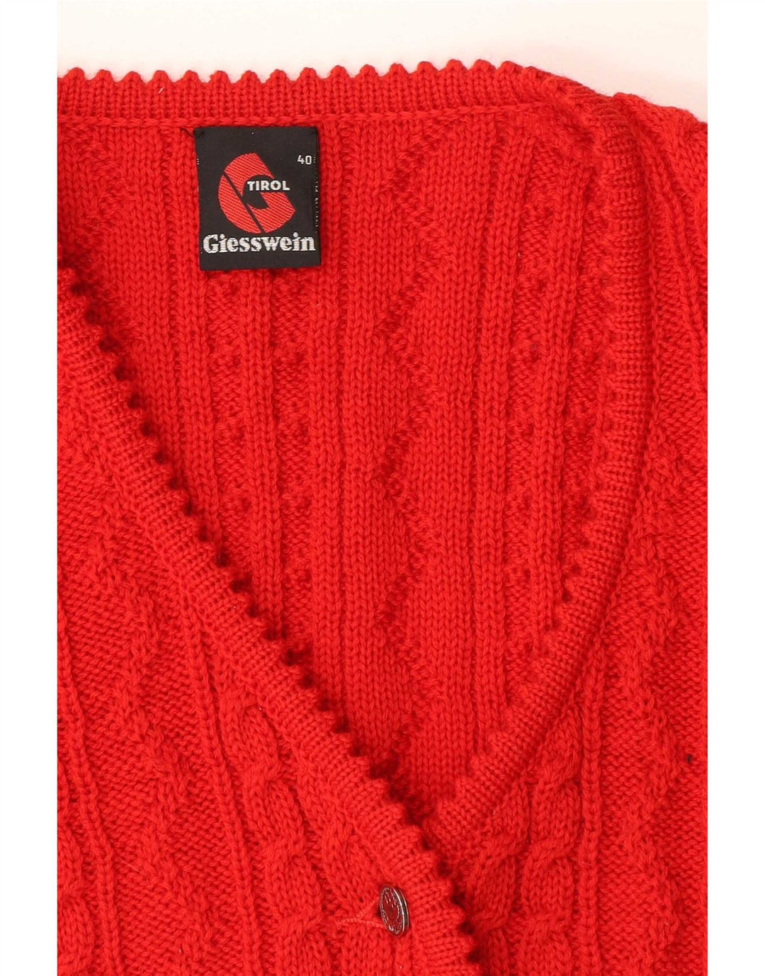 Giesswein Maglione cardigan senza maniche corto da donna EU 40 lana rossa media