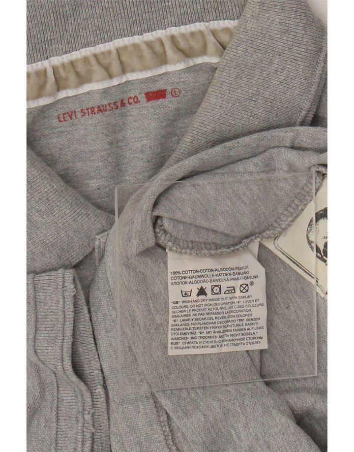 Polo grafica da uomo Levi's grande in cotone grigio