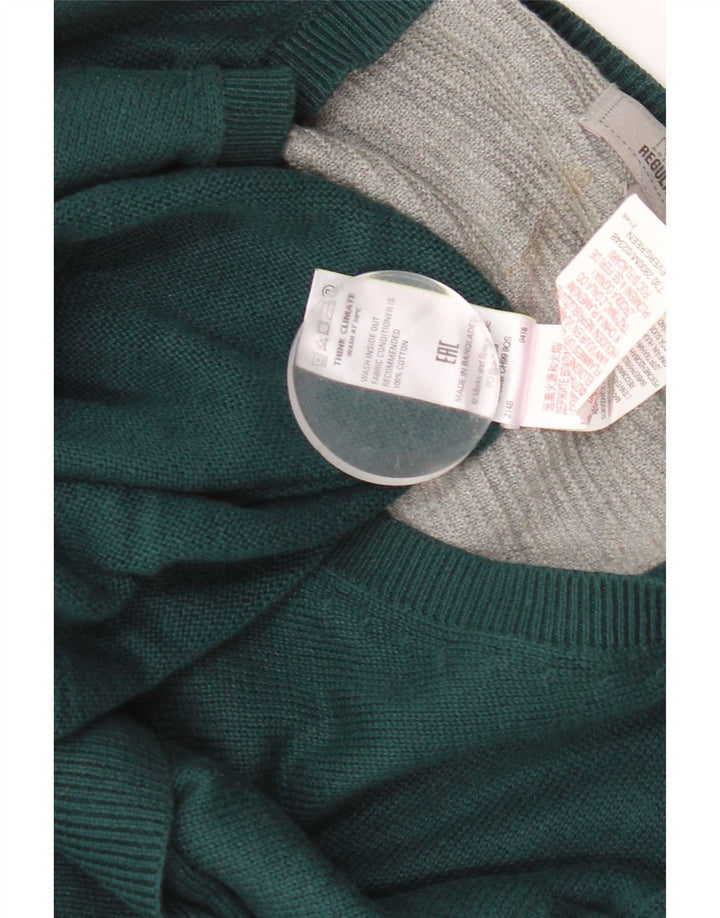 Maglione da uomo Marks & Spencer vestibilità regolare con scollo a V grande cotone verde
