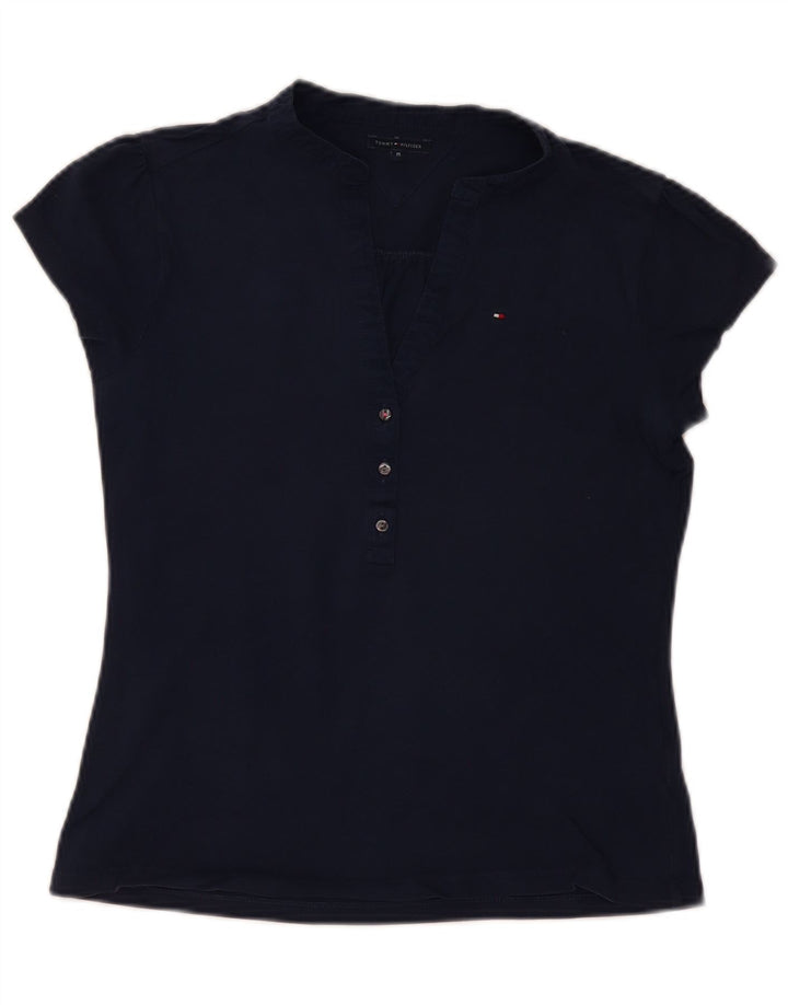 TOMMY HILFIGER Polo da donna UK 12 medio cotone blu navy
