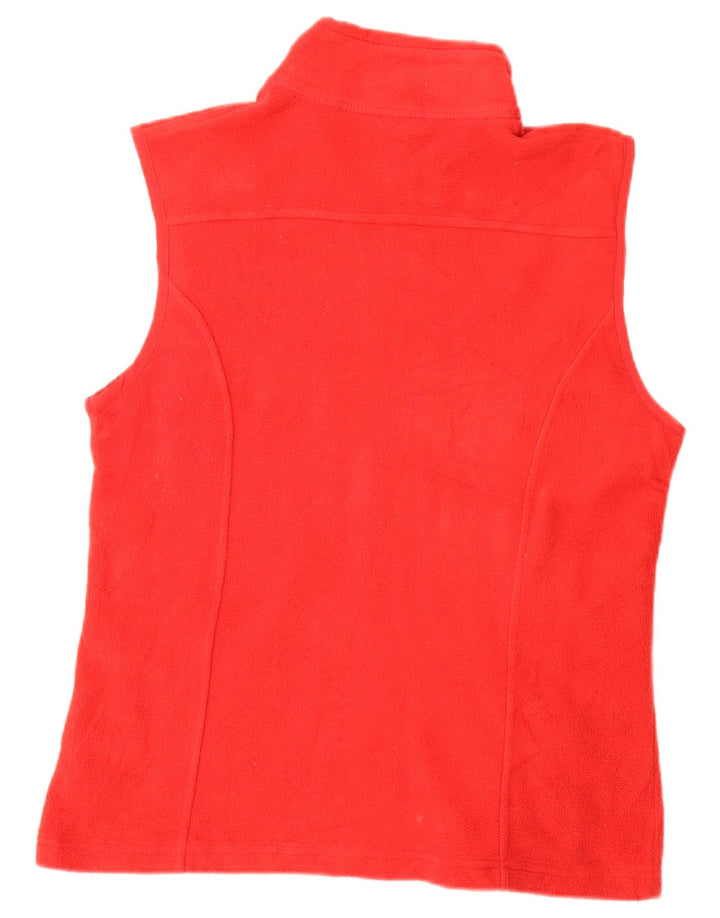 Gilet in pile da donna Eddie Bauer UK 14 poliestere rosso medio