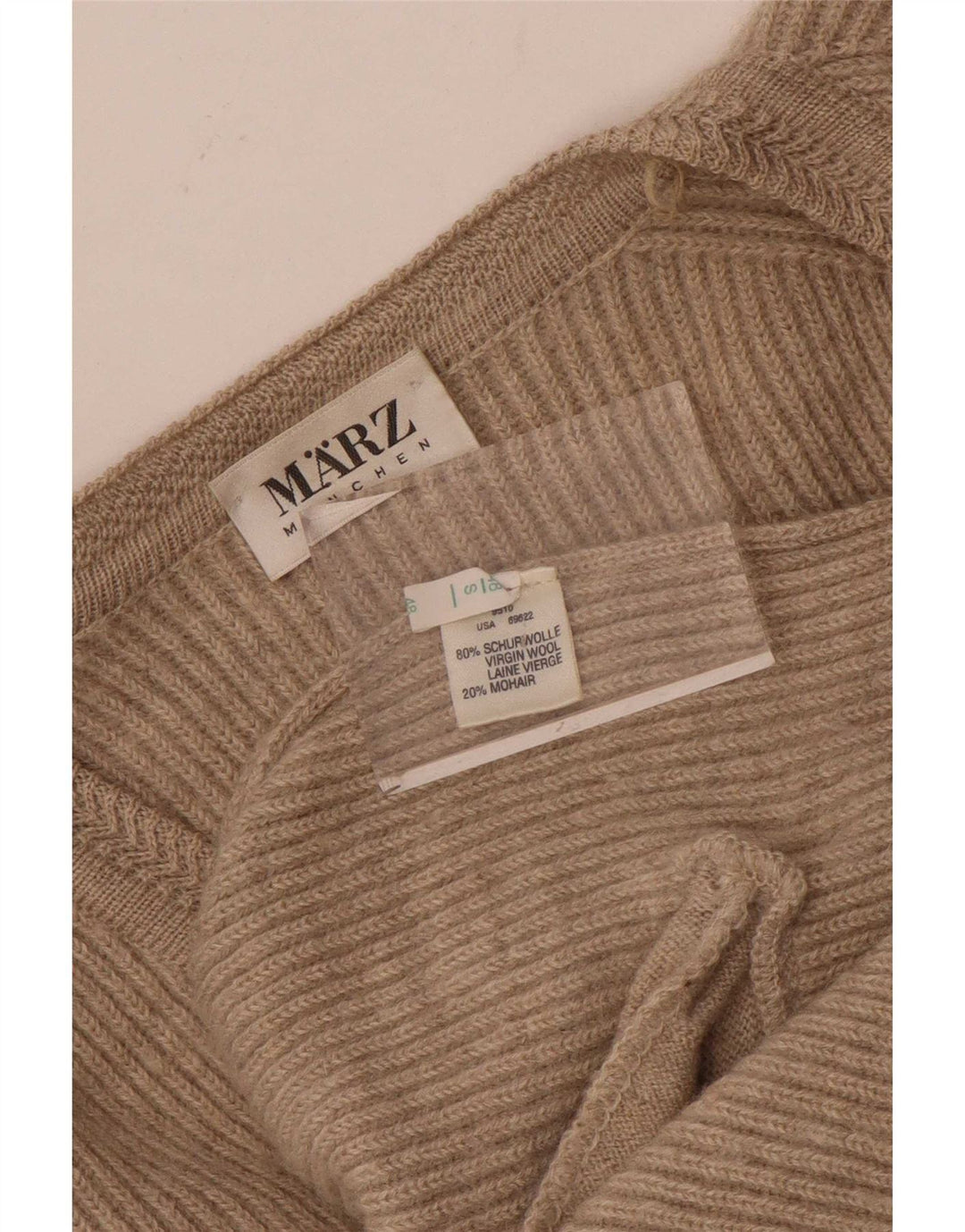 Maglione cardigan ampio da uomo Marz piccolo in lana beige
