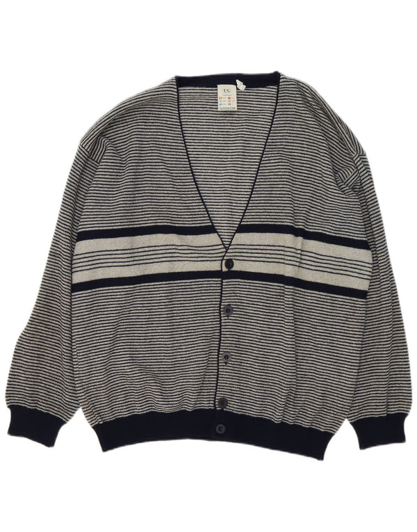Maglione Cardigan Uomo Umberto Severi Lana Grande a Righe Grigie