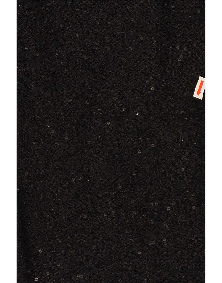 Top Zara Donna Manica 3/4 UK 12 Medio Nero
