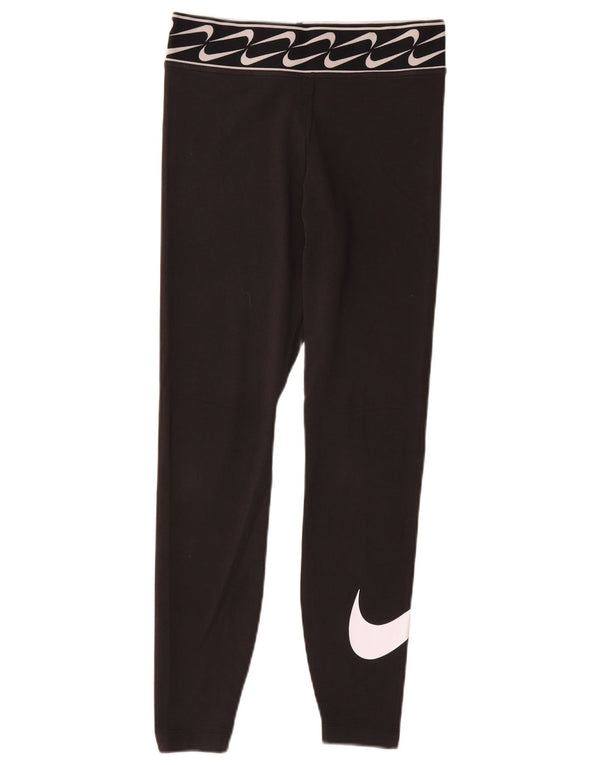 Leggings grafici da donna NIKE UK 10 piccoli in cotone nero