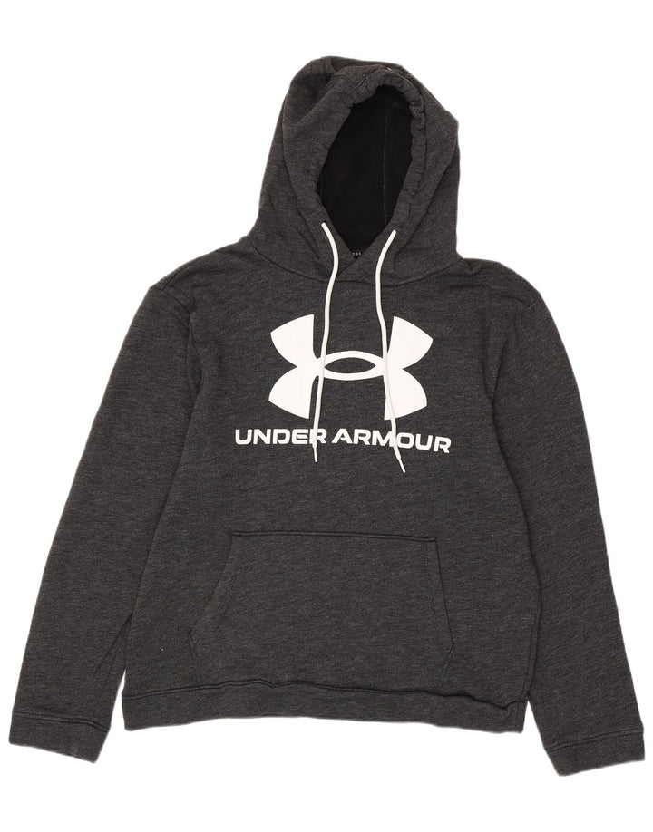 UNDER ARMOUR Maglione con cappuccio grafico da uomo dal taglio ampio, grande grigio screziato