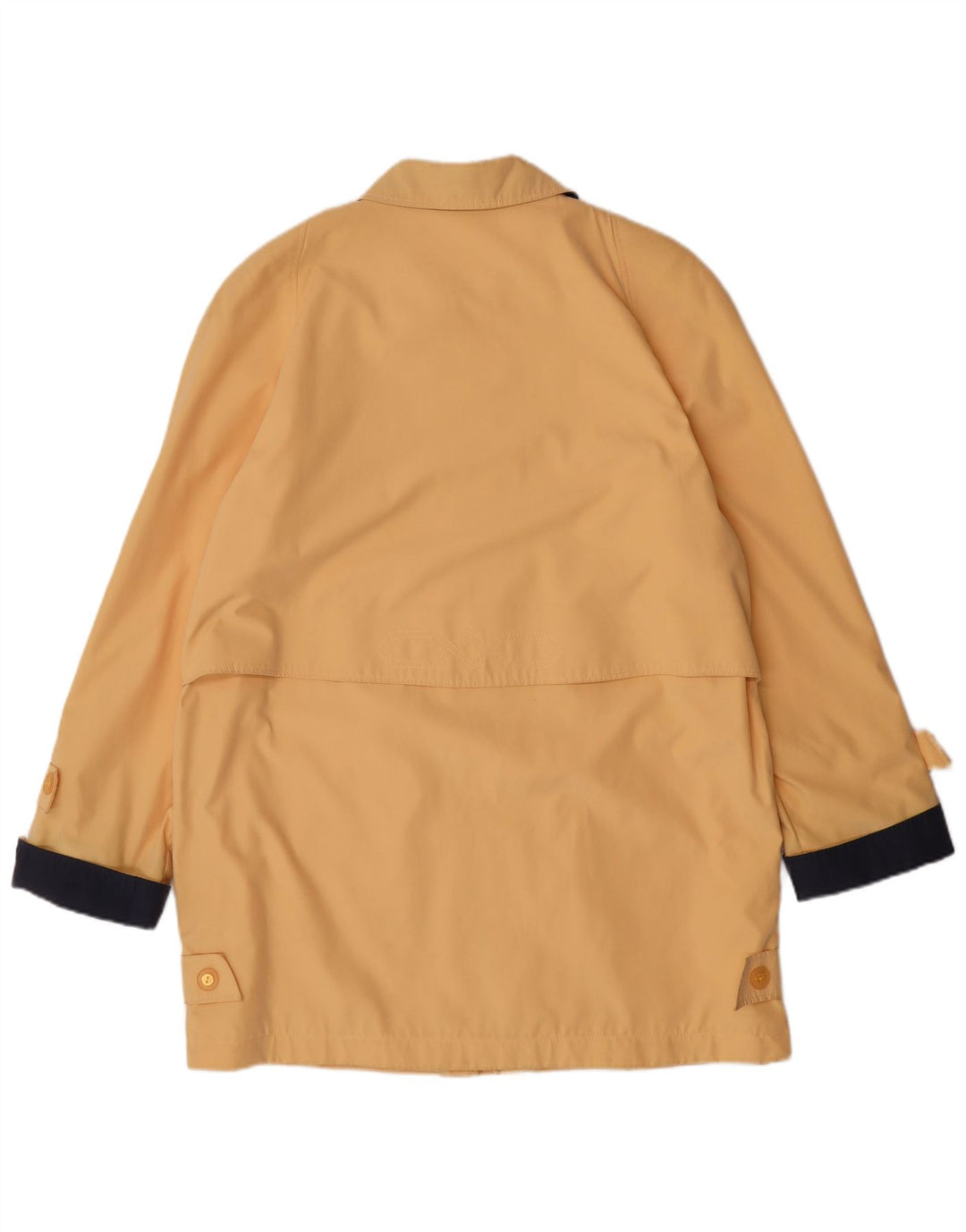 VINTAGE Womens Overcoat UK 14 Large Yellow Colourblock Polyester
