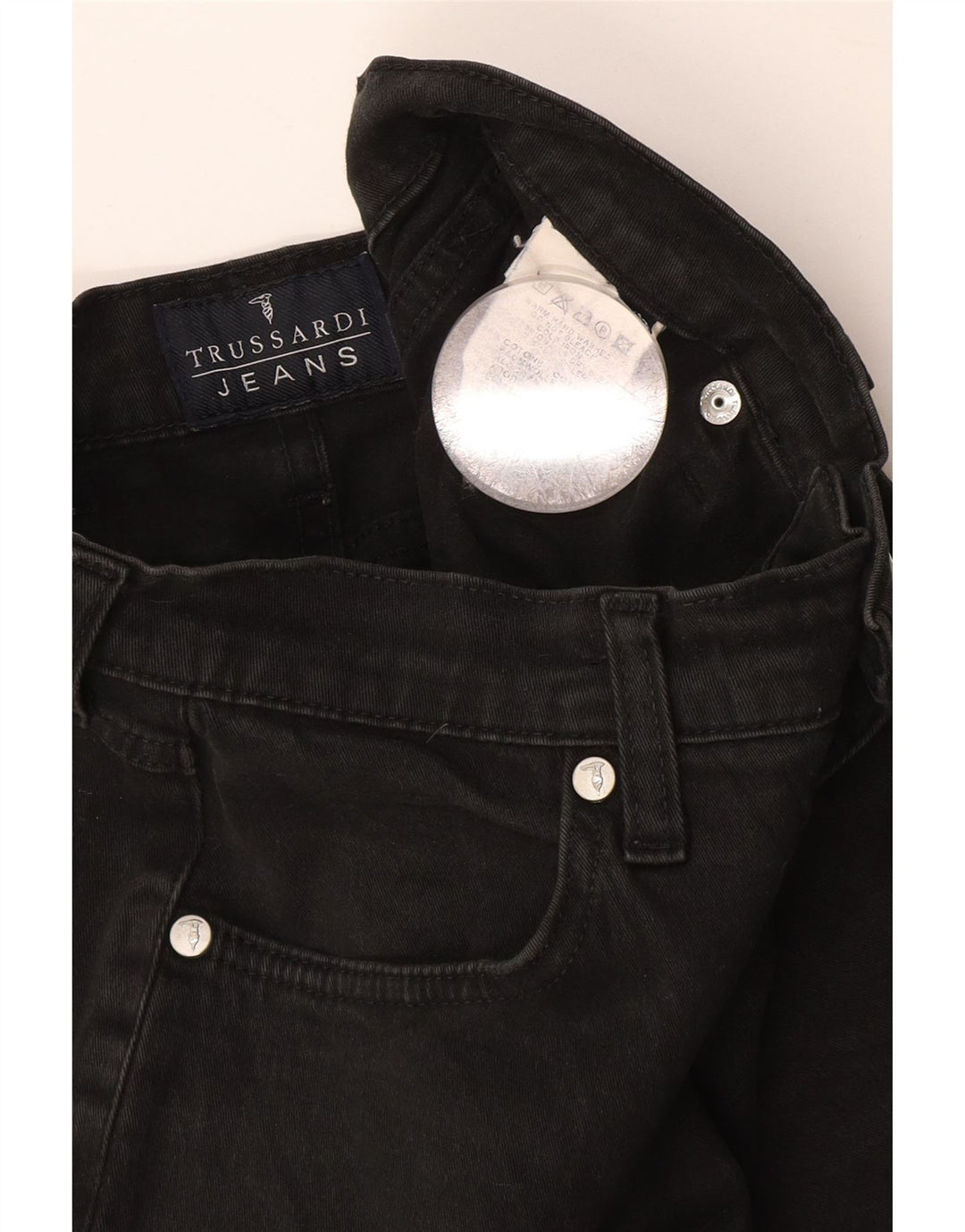 Jeans Dritti Donna Trussardi W26 L30 Cotone Grigio