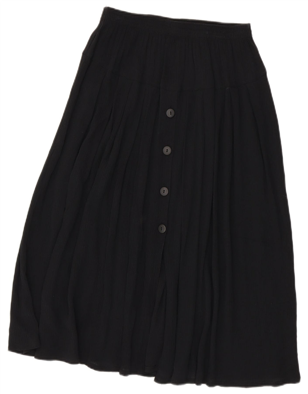 Gonna a trapezio da donna vintage grande W32 in viscosa nera