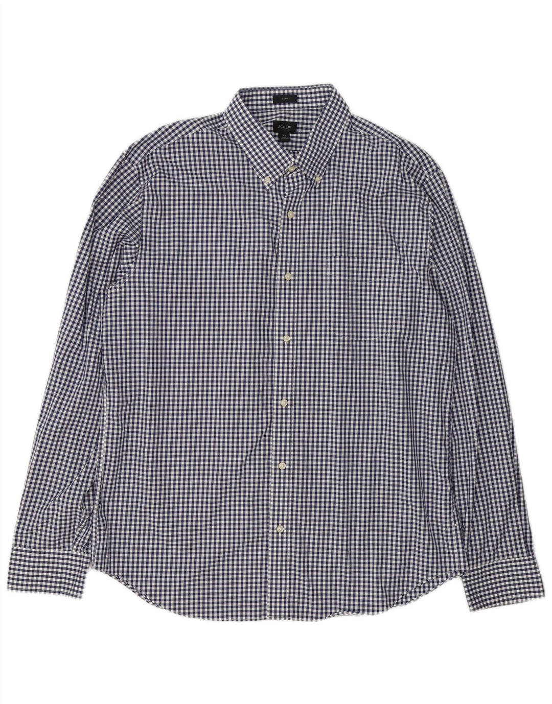 Camicia slim da uomo J. Crew XL in cotone a quadretti blu navy