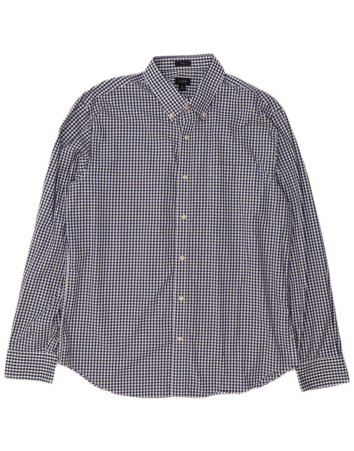 Camicia slim da uomo J. Crew XL in cotone a quadretti blu navy