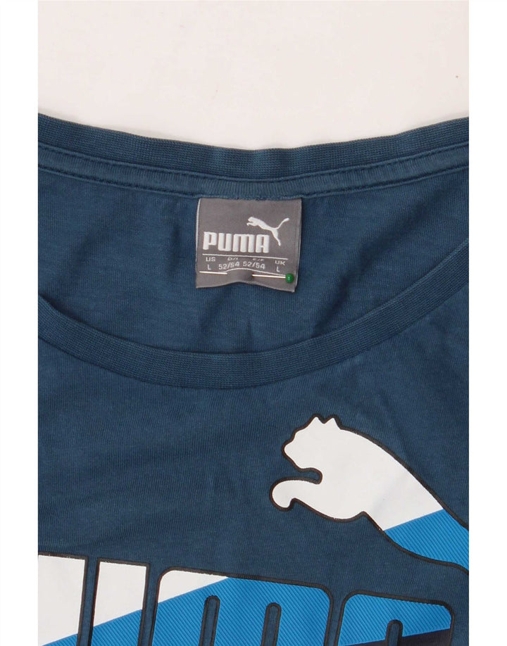 T-shirt grafica da uomo Puma grande blu