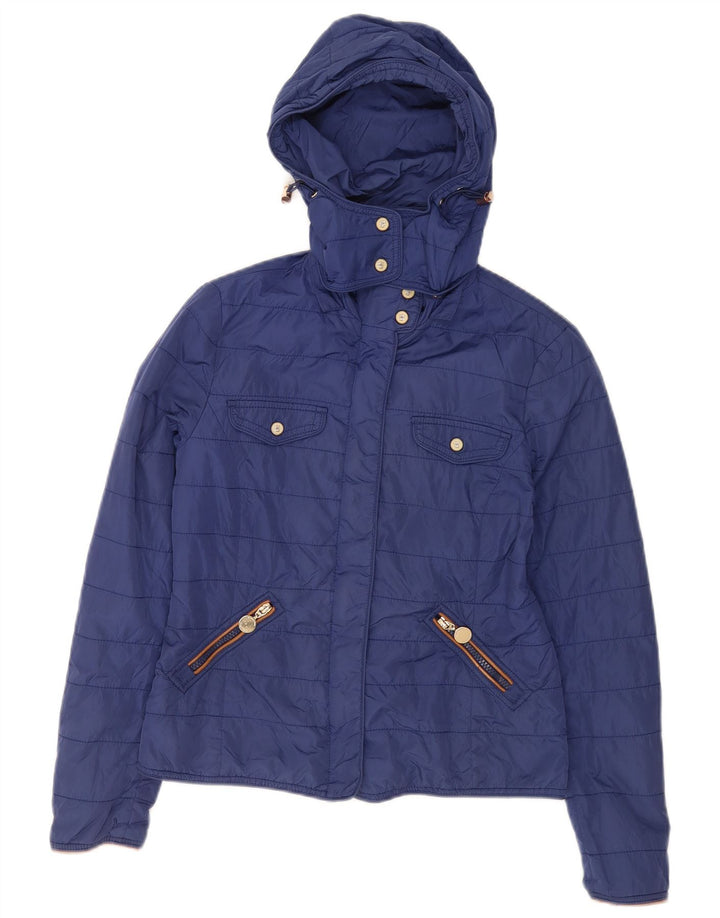 Giacca trapuntata con cappuccio da donna Massimo Dutti EU 36 piccola in nylon blu