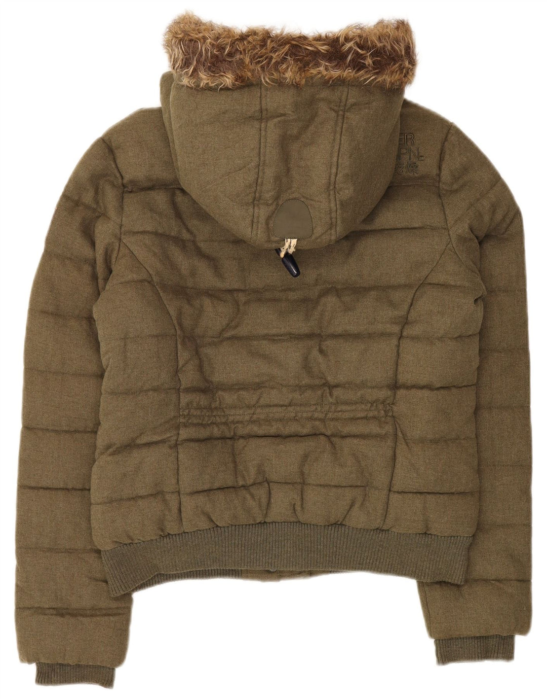 Giacca imbottita da donna con cappuccio Superdry UK 14 Medium Khaki Winter