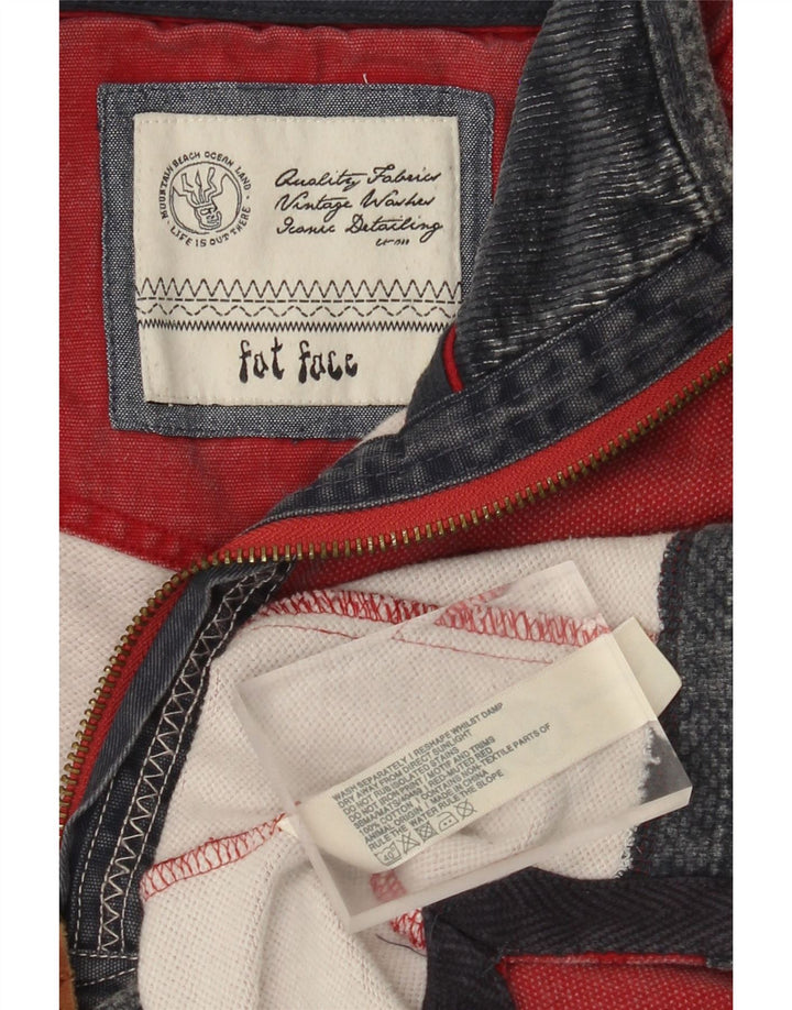 Felpa da uomo con collo con zip Fat Face, maglione grande, cotone rosso