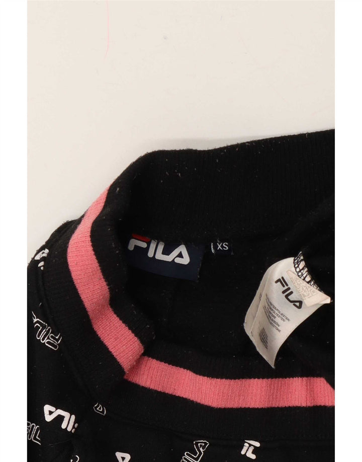 Pantaloncini sportivi grafici da donna Fila UK 6 XS poliestere nero