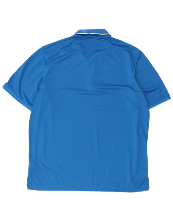 Polo Adidas Climacool da uomo XL in poliestere a righe blu