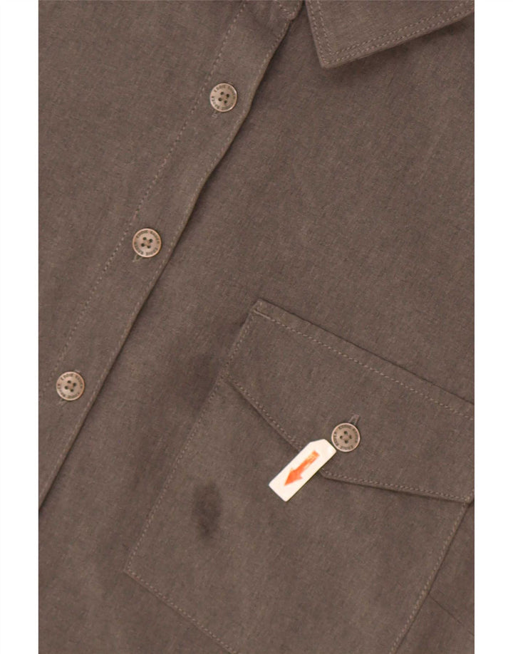 Abito camicia pullover senza maniche da donna Eddie Bauer UK 18 XL poliestere grigio