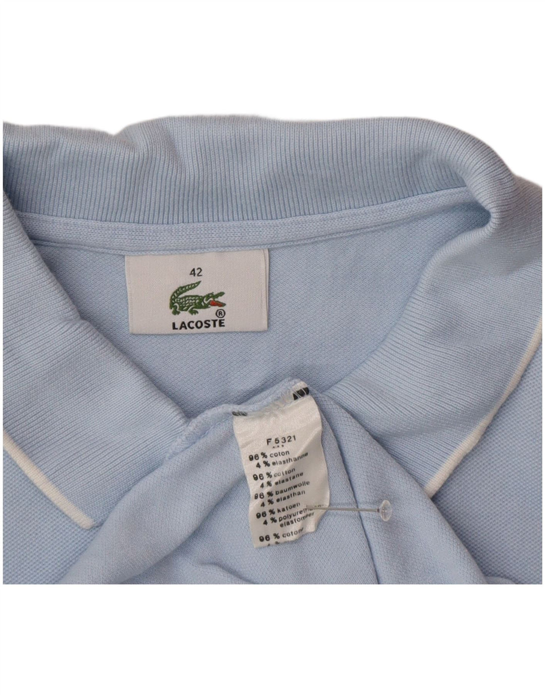 Polo da donna Lacoste taglia 42 grande in cotone blu