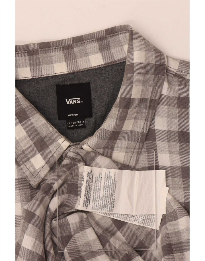 Camicia da uomo su misura Vans in cotone a quadri grigio medio