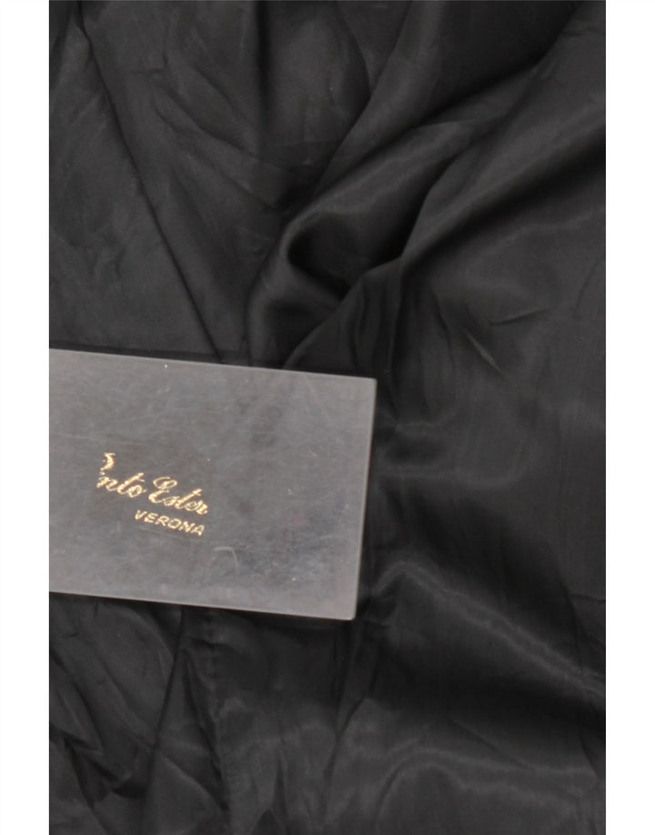 Giacca in pelle scamosciata da donna VINTAGE UK 14 grande nera