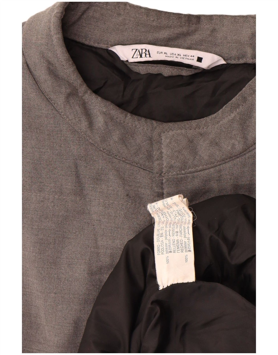 Gilet imbottito da uomo Zara UK 42 XL poliestere grigio