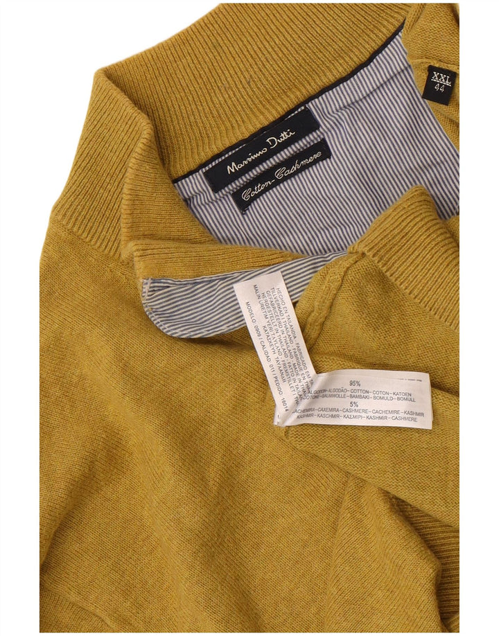 Maglione maglione da uomo con zip e collo Massimo Dutti 2XL cotone giallo