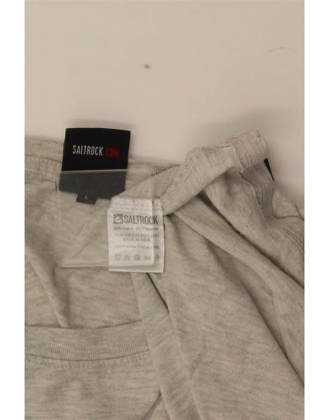 T-shirt grafica da uomo Saltrock Top grande in cotone grigio