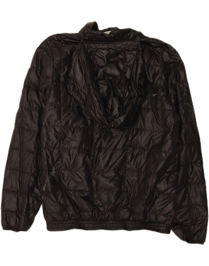 ADIDAS Mens Hooded Padded Jacket UK 38 Medium Black Nylon Vintage Adidas and Second-Hand Adidas from Messina Hembry 